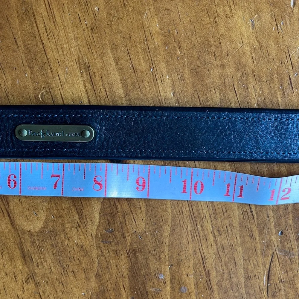 Polo Ralph Lauren Italian Black Leather Belt Sz 42